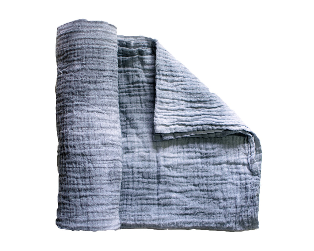 Muslin Blanket - Grey Shibori