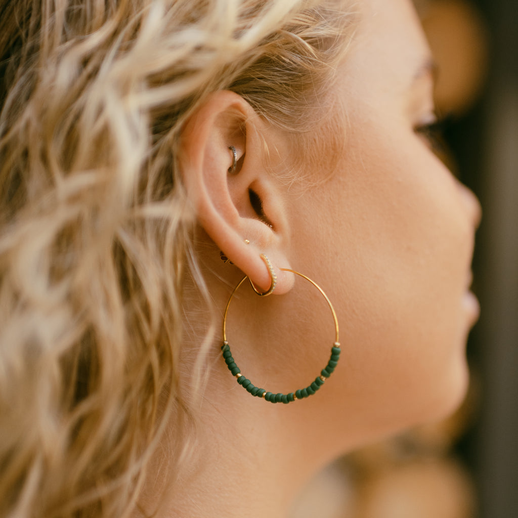 Joy Hoop Earrings - Pine