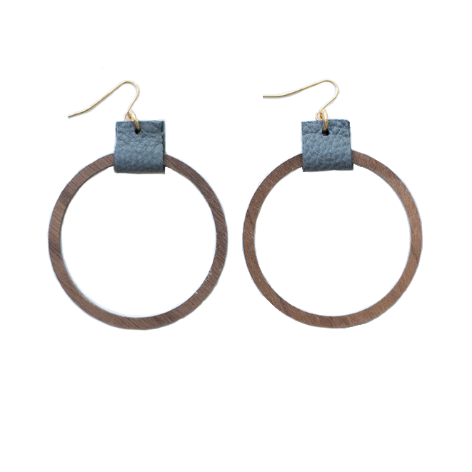 Simple Hoop Earrings - Grey