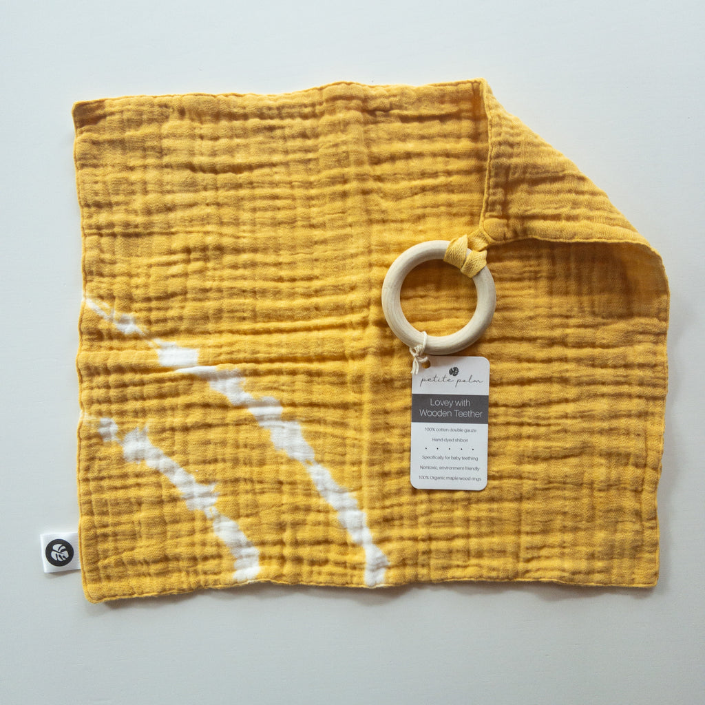 Muslin Lovey + Teether - Honey Striped