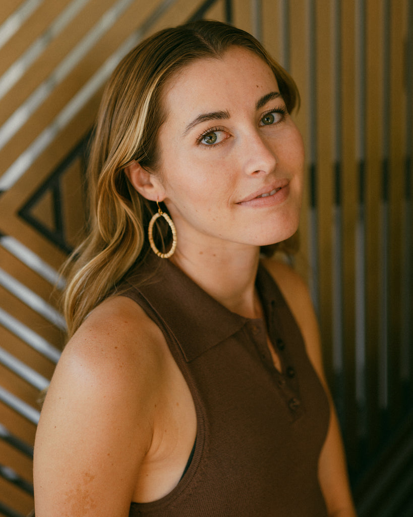 Kokoye Hoop Earrings - Sand Coconut