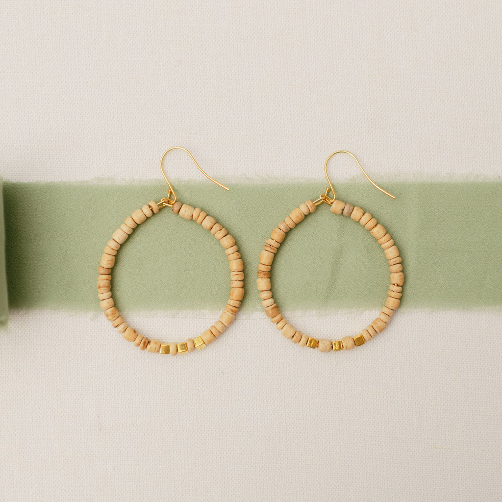 Kokoye Hoop Earrings - Sand Coconut