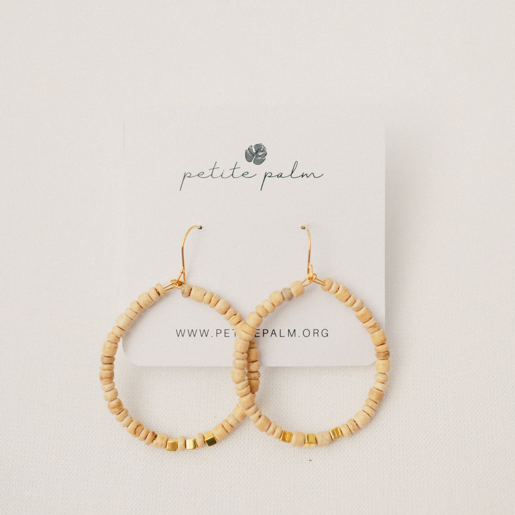 Kokoye Hoop Earrings - Sand Coconut