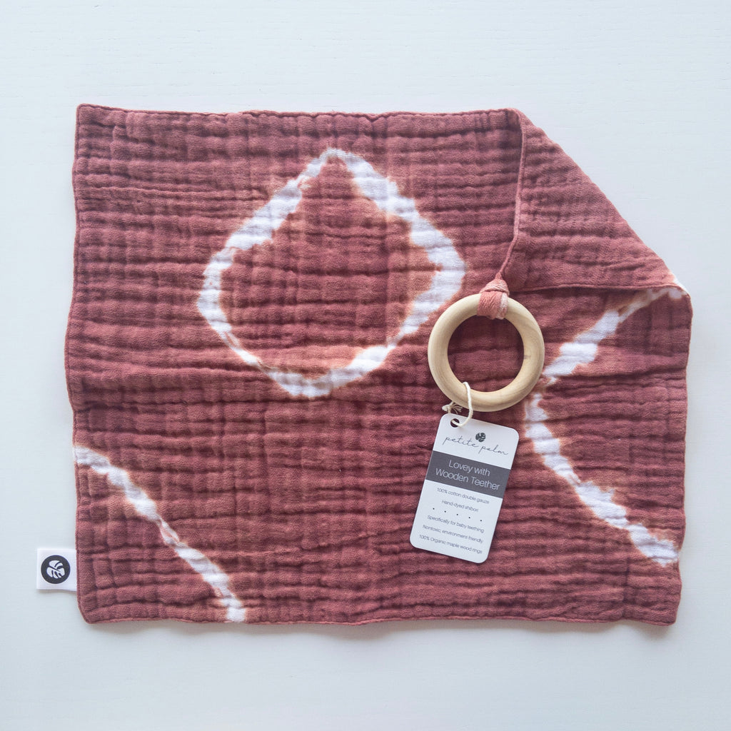 Muslin Lovey + Teether - Terra Cotta Circles
