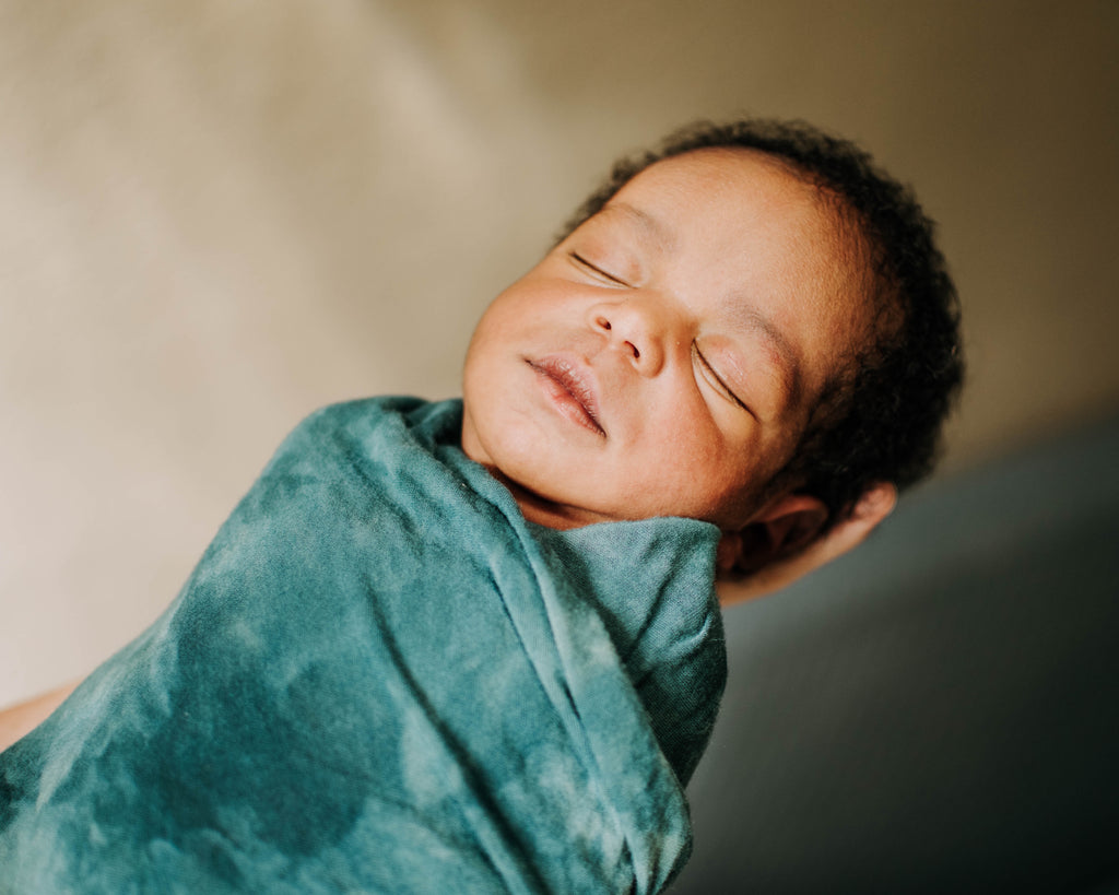 Stretch Swaddle - Teal Striped