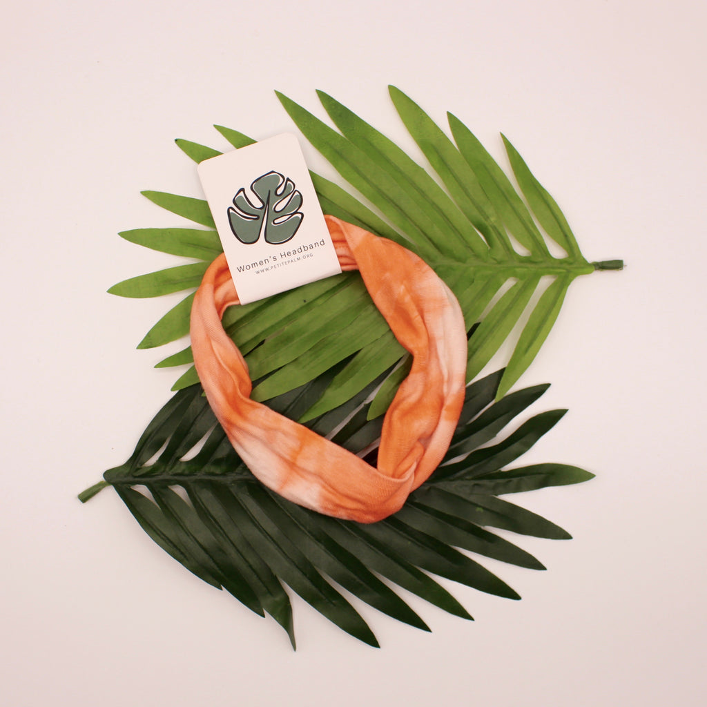 Shibori Stretch Headband - Peach – Petite Palm
