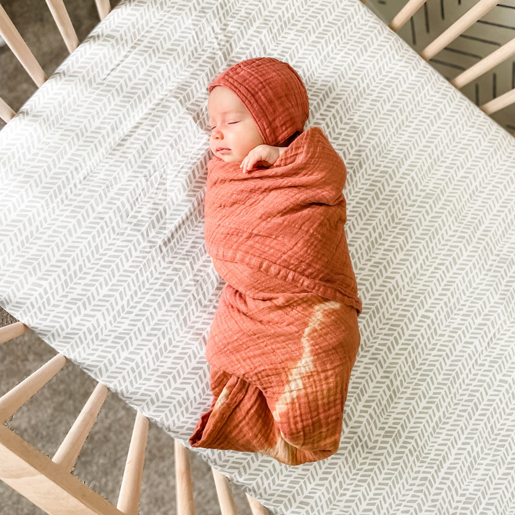 Muslin Baby Bonnet - Terra Cotta