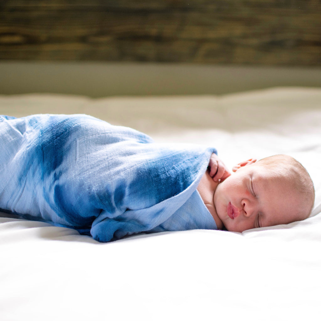 Muslin Blanket - Indigo Shibori