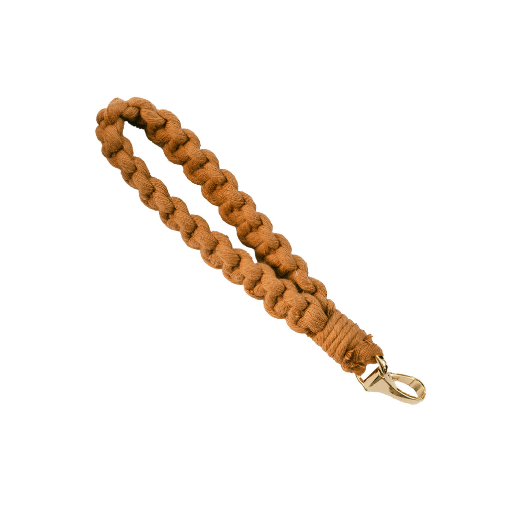 Macramé Keychain Wristlet - Caramel