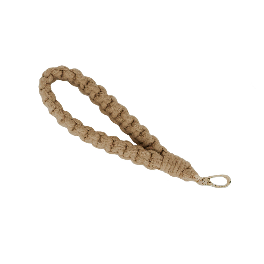 Macramé Keychain Wristlet - Sand