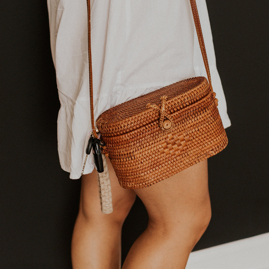 Macramé Keychain Wristlet - Sand