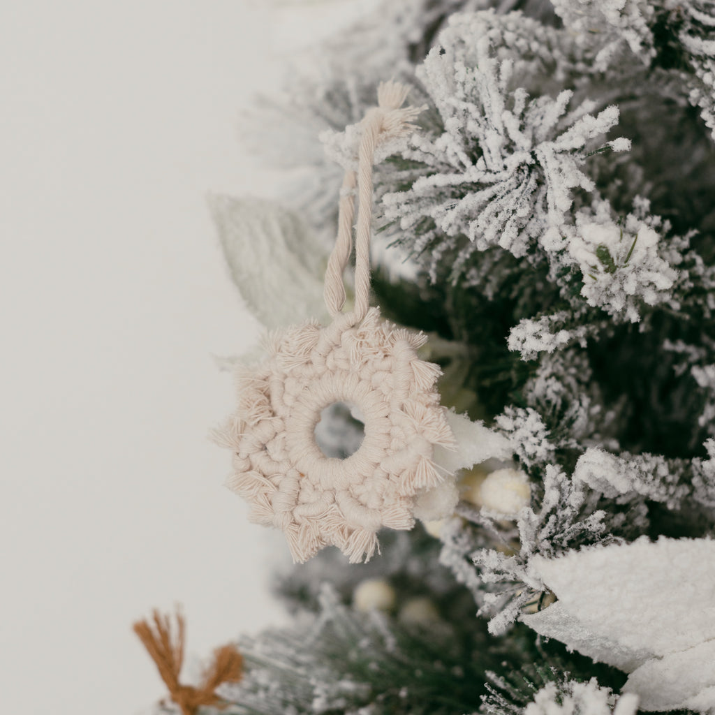 Macramé Ornament - Snowflake - Natural
