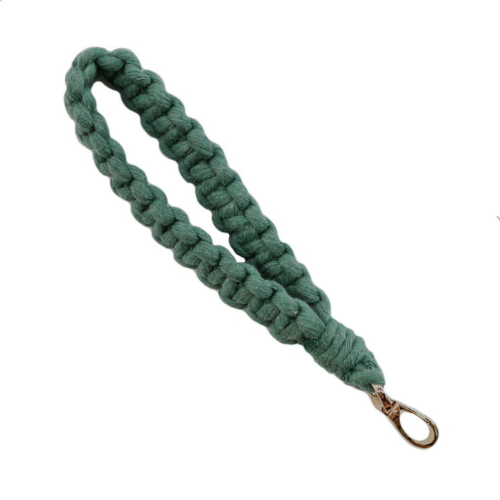 Macramé Keychain Wristlet - Teal