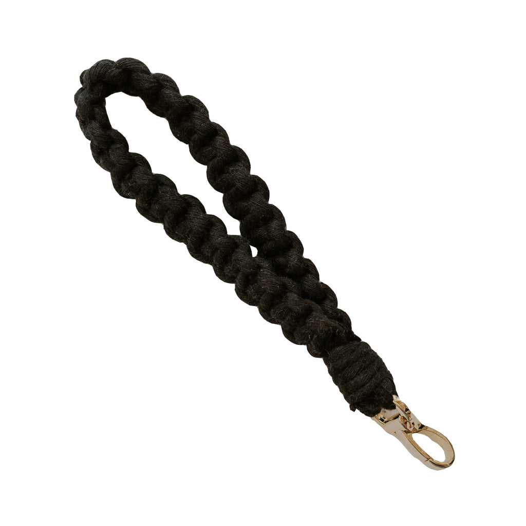 Macramé Keychain Wristlet - Black