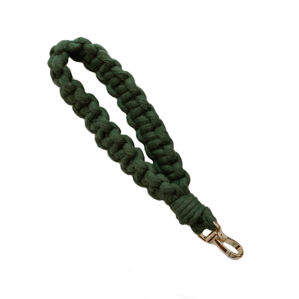 Macramé Keychain Wristlet - Pine