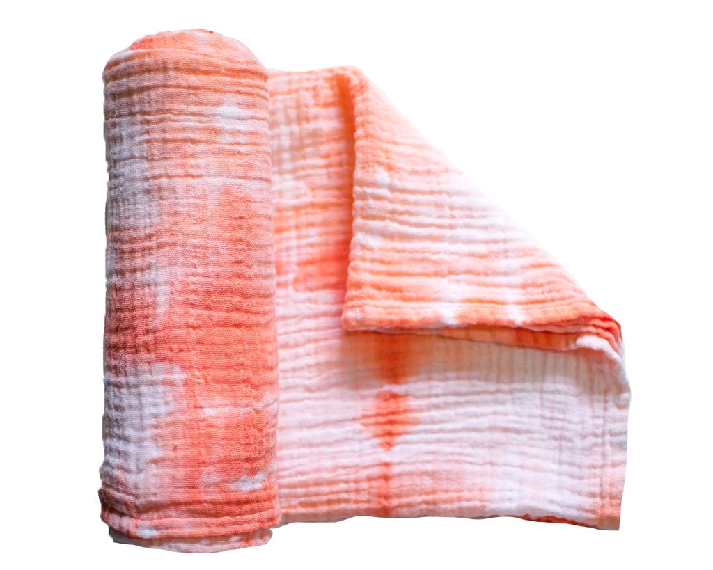 Muslin Blanket - Peach Shibori
