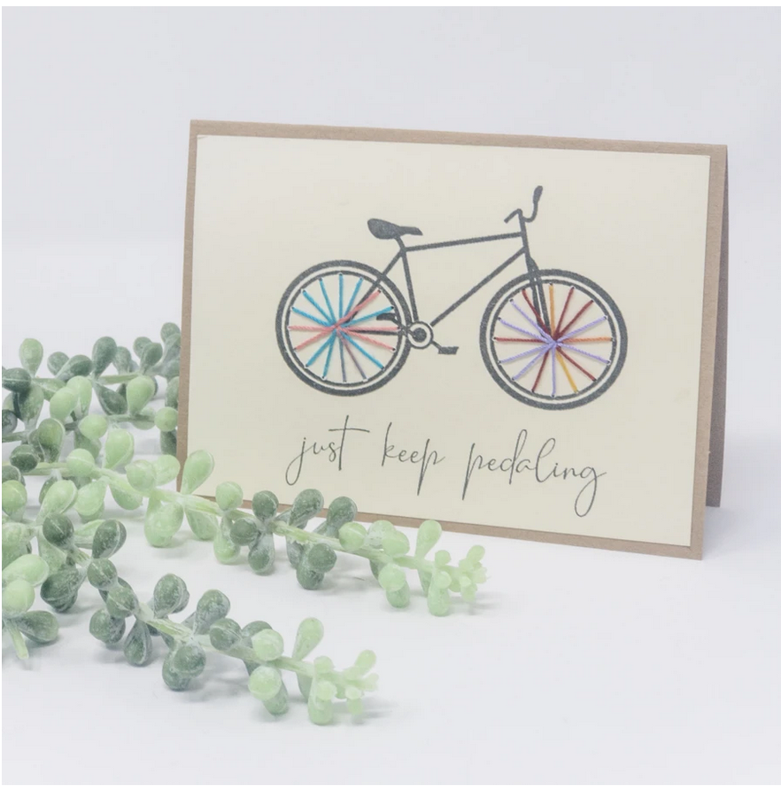 Greeting Card - Just Keep Pedaling