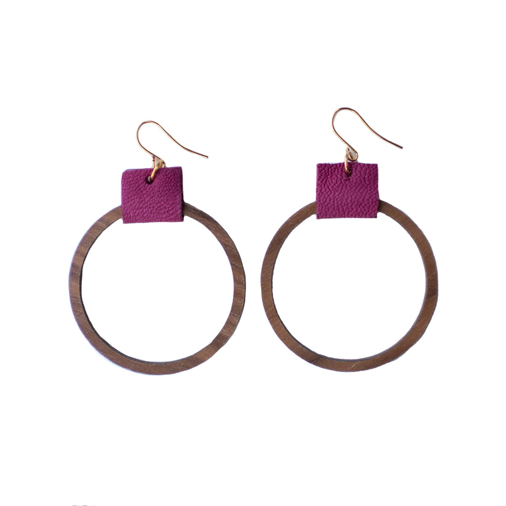 Simple Hoop Earrings - Rose